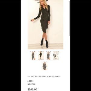 JDosi Sienna suede green wrap dress